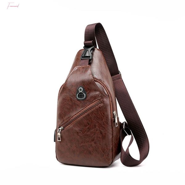 

men outdoor leather students sport pure color crossbody chest phone bag zipper anti theft sports messenger bag june 14