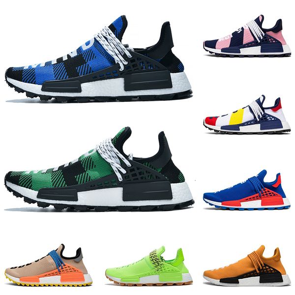 

2020 new human race hu pharrell williams men women running shoes nerd black blank canvas homecoming solar pack mother trainer sports sneaker
