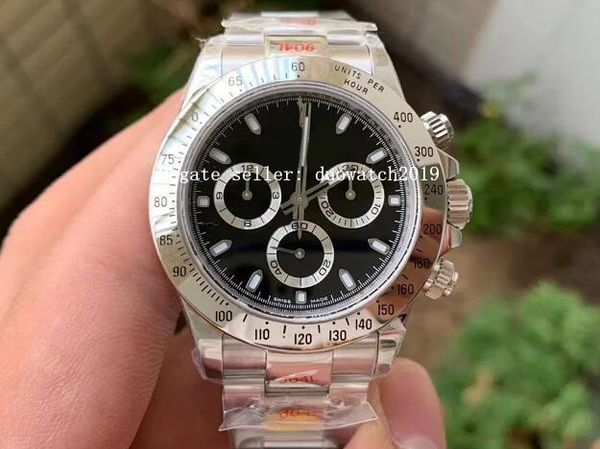 

men's calibre 904l steel mens chronograph watches automatic cal.4130 cosmograph white dial men sport 116520 n eta factory wristwatches, Slivery;brown