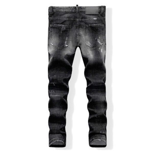 

fashion brand mens denim low waist wash hole straight dsn11 buckle opening fashion pants new fashion, Blue