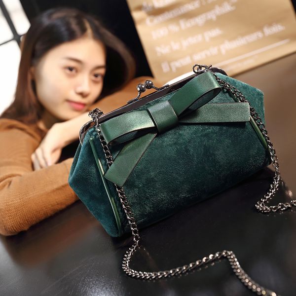 

женская 2019 новый цепной малый квадрат сумка одно плечо slant сумка velvet простой мини девочка