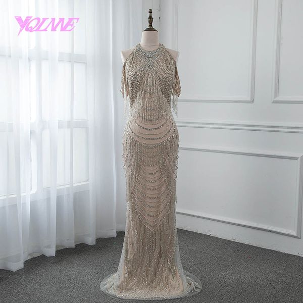 

gorgeous rhinestones evening dress long mermaid slit back prom gown vestido de festa pageant dresses 2019 yqlnne, White;black
