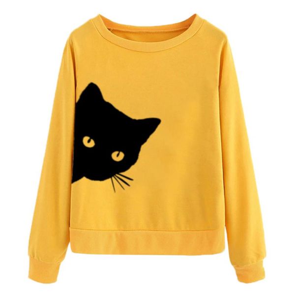 

printing footprint cat women sport yoga shirts sweatshirt sport long sleeve sweatshirt running sportswear fitness, White;black