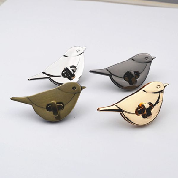 

luggage hardware accessories bag lock little bird design adornment alloy spring screw lock buckle, Black
