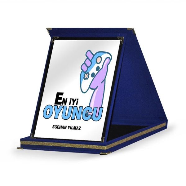 

personalized player navy blue plaque award-3