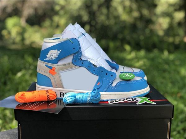 

2020 off authentic air unc 1 power blue white chicago red 1s canary yellow retro mens basketball shoes sneakers with original box