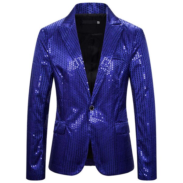 

fashion men's sequins blazer british's style autumn winter casual gold print button jacket long sleeve coat dropshipping#g2, White;black