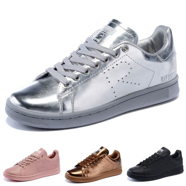 

2019 raf simons stan smith spring copper white pink black super star fashion man casual leather brand woman man shoes flats sneakers 36-45