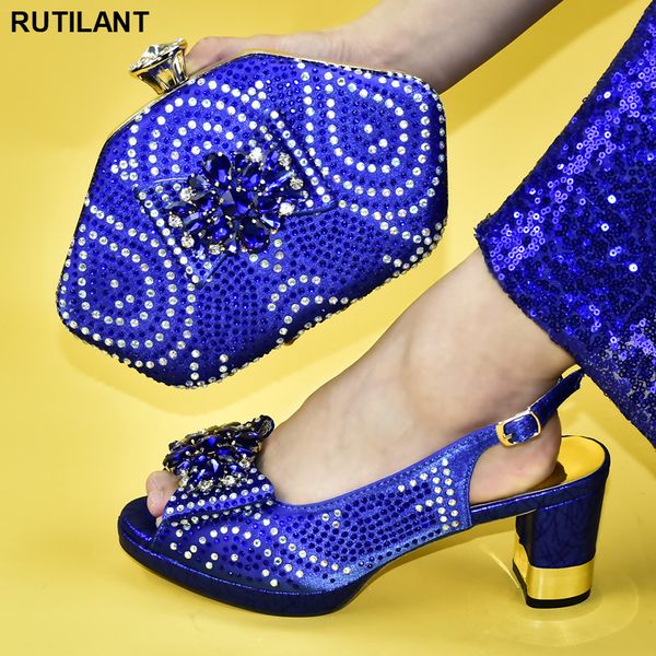 

latest african bag and shoe set blue bag and shoe italian fashion italian women wedding pumps with purse african for women, Black