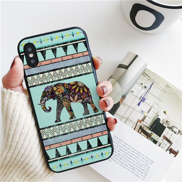 

coque aztec elephant cover for iphone 11 pro xs max xr case for iphone 8 7 6s plus 5s se 5 case soft silicone cover.