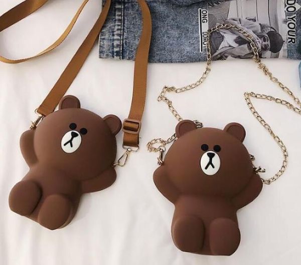 

2020 female bag luxury bear mobile phone bag parent-child single shoulder messenger bag cartoon cute trend
