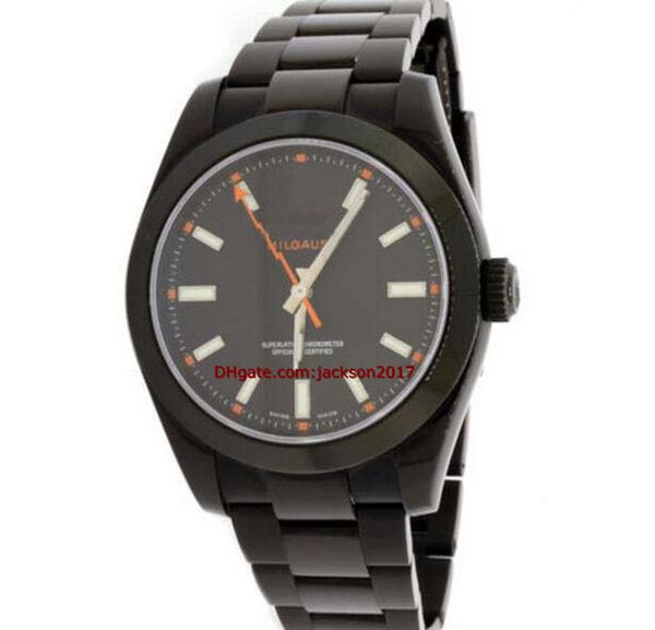 

wristwatches mens watch black dial in pvd 116400pvd, Slivery;brown