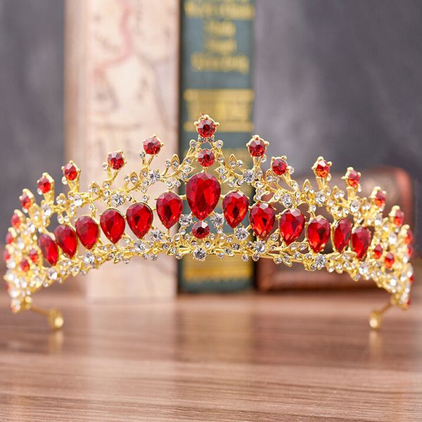 

1 pc bridal bride rhinestone pearl crystal hair tiara wedding party crown headband, Golden;white