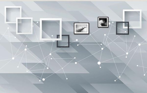 

minimalist geometric box art background wall modern wallpaper for living room