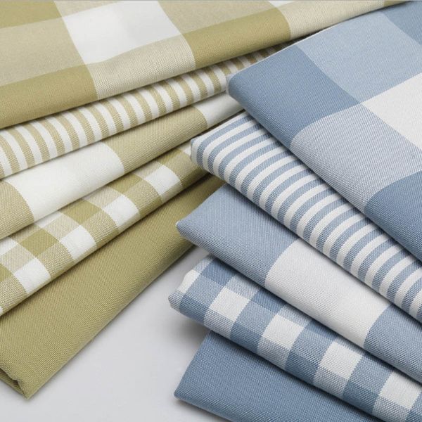 

cotton linen plaid stripe fabric for handmade hometextile fabric cloth sofa curtain bag cushion tablecloth material, Black;white