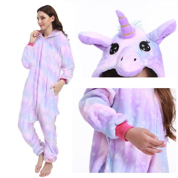 

one piece hooded animal cartoon jumpsuits unicorn pajamas for girls winter children's sleepwear cosplay costume, Blue;red