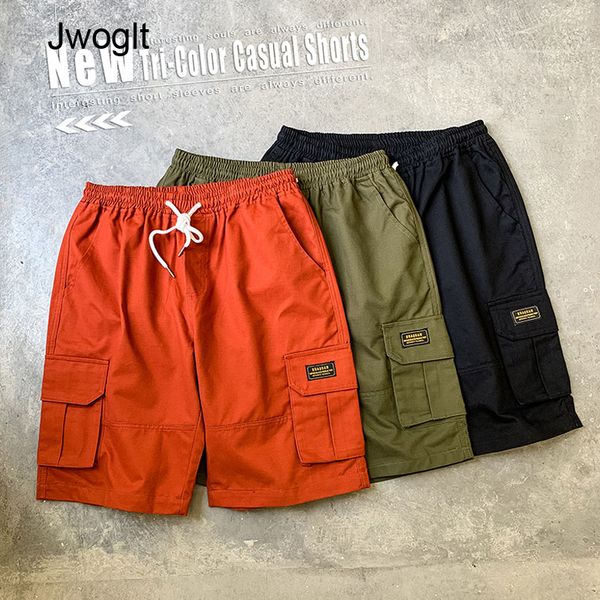

men's shorts summer casual 100% cotton side pockets black joggers daily wear army green short 4xl 5xl, White;black