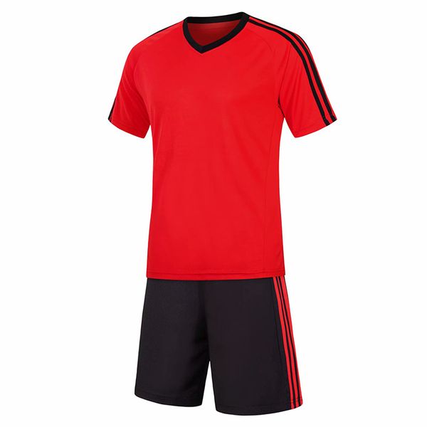 

2019 men training football sets with shorts uniforms reversible football jerseys for that home and away look kits sports b37-14, Black;red