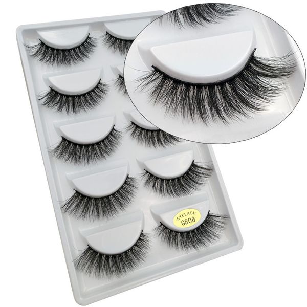 

3d mink thick false eyelashes long thick handmade eyelashes makeup full strip mink eyelashes 5 pairs/lot
