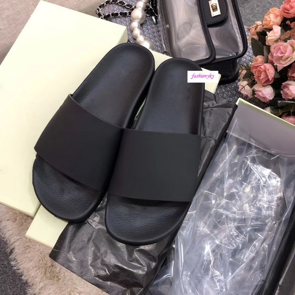 

new off casual shoes indoor beach slippers white printing couple shoes with box, Black