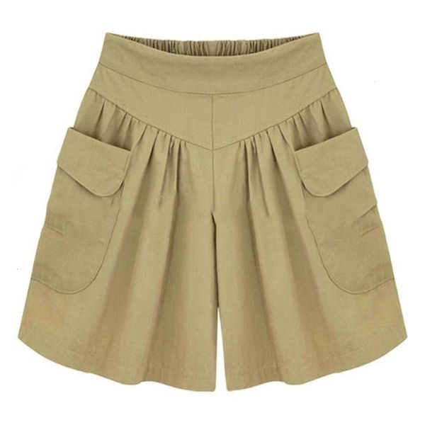 

women shorts ladies shorts elastic casual wide legs women high waist plus size solid shorts with pocket women korean high waist thick, White;black