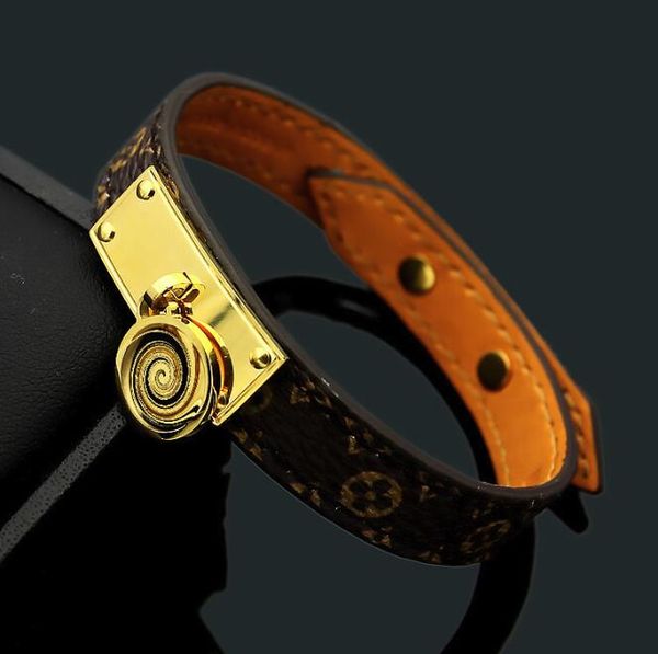 

2019 Fashion Popular European and American Jewelry Brand Design Stainless Steel flower leather letter V men women wedding bangles bracelets