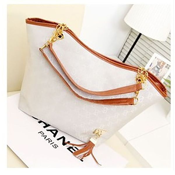 

designer bags new canvas chain shoulder bags casual fashion handbag fringed decoration single shoulder chain bag/5