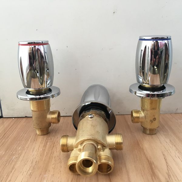 

solid brass switch valve for bathtub faucet shower mixer, 3 ways water outlet bathtub faucet set bath faucets control valve