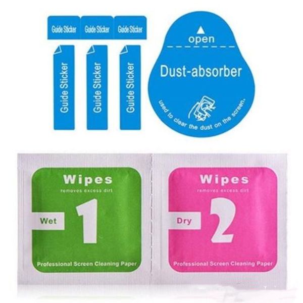 

cleaning tools of explosion proof tempered glass screen protector wet & dry 2 in 1 wipe dust absorber for phone and computer