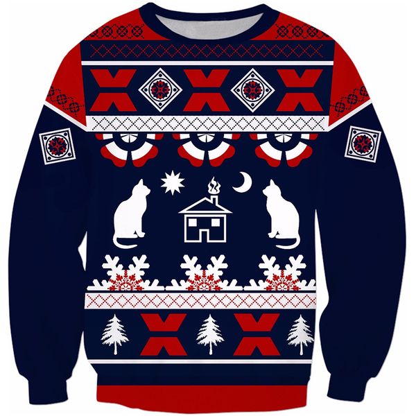

liumaohua 2019 new fashion crewneck sweatshirt christmas get lit hanukkah print 3d men women casual pullovers, Black