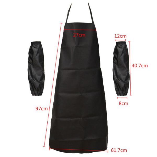 

waterproof apron with cuffs oil-proof polyurethane leather kitchen dining decors