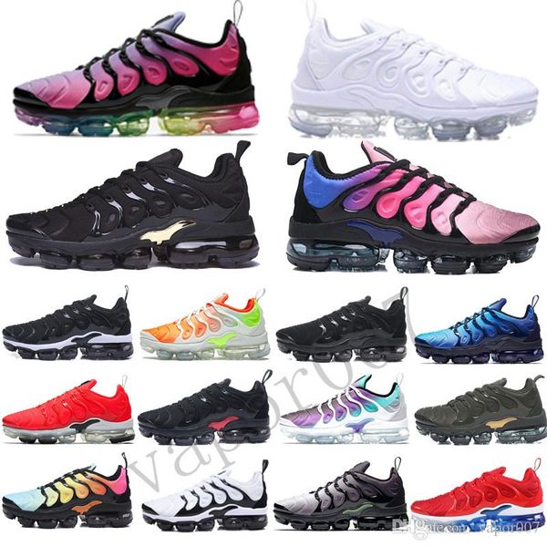

with box 2019 tn plus men women vapors shoes max sneakers chaussures air cushion cushions tns femme requin mens running designer white black