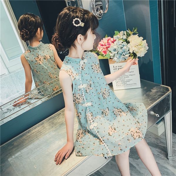 

платье 2020 лета нового девушка девушки китайской древнего костюм hanfu тема костюм этническая одежда принцесса юбка детской cheongsam, Red