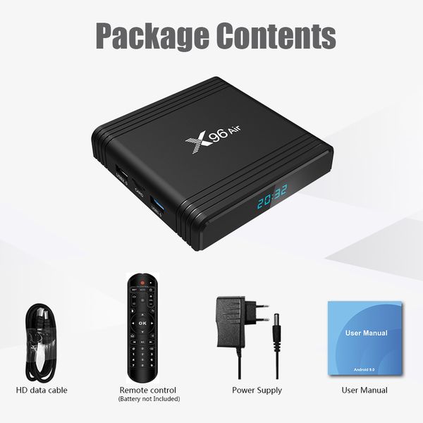 

NEW X96 Air Amlogic S905X3 2G16G 4G32G Android 9.0 TV Box 8K Quad Core 2.4G5GHz Wifi X96air PK X96 H96 MAX