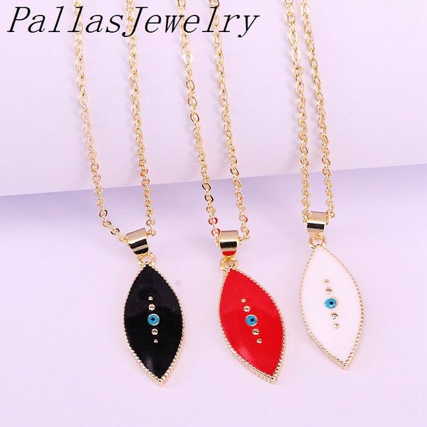 

10pcs new trendy enamel eye women jewelry charm pendant necklaces for women girl, Silver