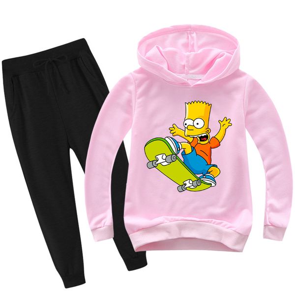 

spring new style hooded active boys girl clothes cartoon printing children's clothing set 0407, White