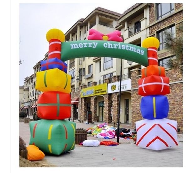 

2020 christmas gift box arch advertising inflatables 6m wide high-quality