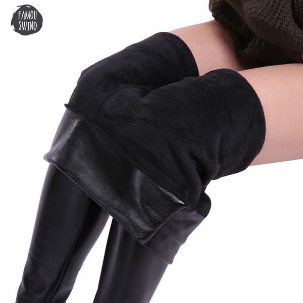 

plus leggings xs 5xl size black leather winter women pants high waist leggings warm velvet women leggins jeggin