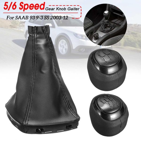 

5/6 speed car manual gear shift knob pu leather gaiter boot cover lever shifter for saab 93 9-3 ss 2003-2012