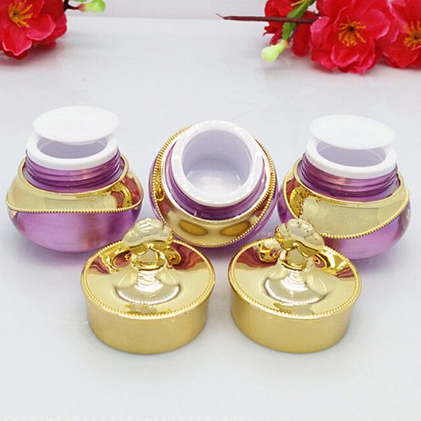 

new 5g or 10g crown shape plastic refillable bottles empty pot bottles makeup jar travel face cream lotion cosmetic container