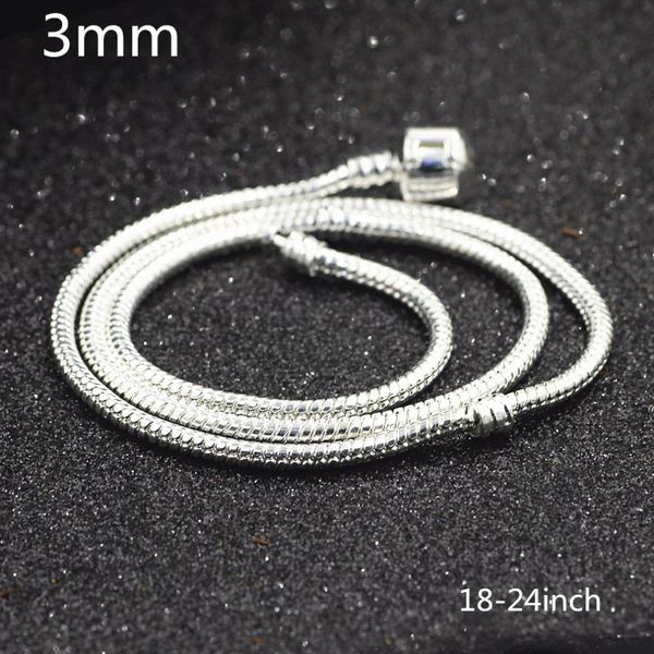 

genuine solid 925 sterling silver classic round snake chain necklace.men's gift .snake bone chain coarse 3mm 18inch-24inch