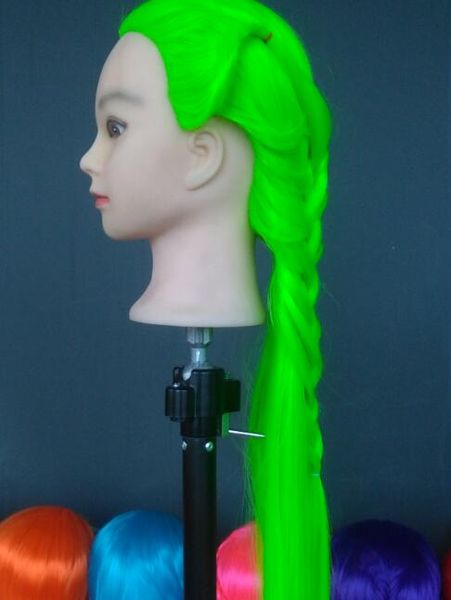Multicolor Wig Head Model Dummy Head Hairdressing Exercise Disk