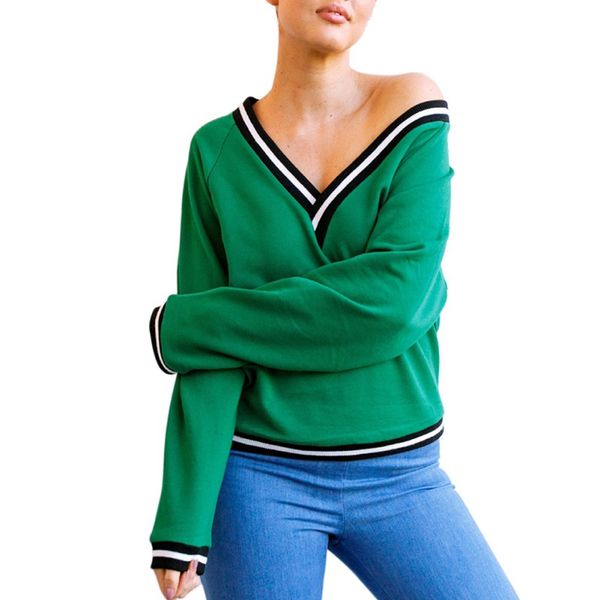 

efinny autumn winter women knitted pullover girls v neck sweaters fashion long sleeve casual jumper, White;black