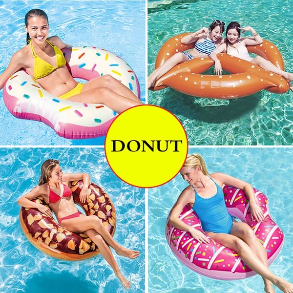 

inflatable 110cm inflatable donut swimming ring giant pool float toys circle beach sea party inflatable ride-on mattress boia piscina