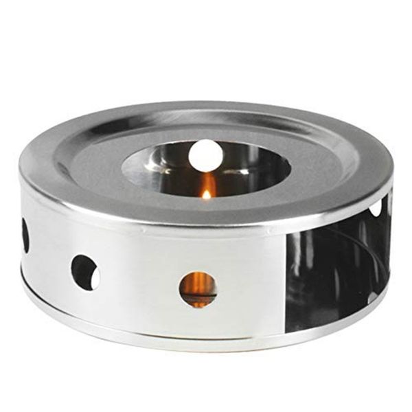 

warm tea milk coffee teapot heating candle base stainless steel warm tea heater stove with wax for camp household hollow rack teaware sets