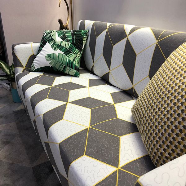 

new black white geometric sofa covers for living room anti-mite elastic stretch sofa cover case slipcover double/three seat