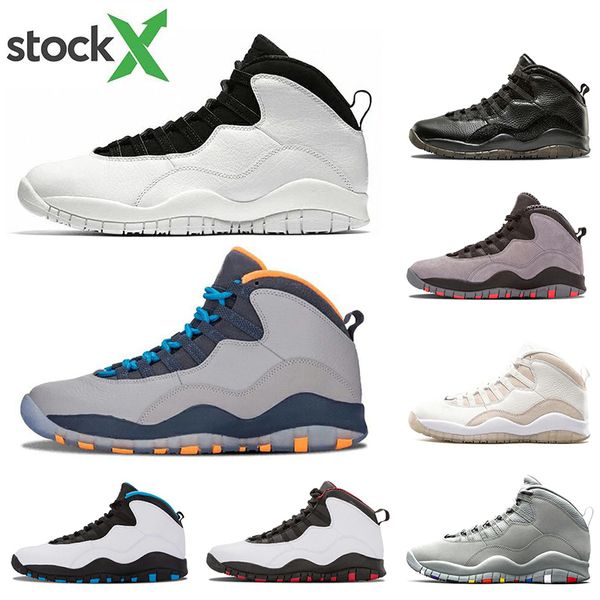 

luxury designer mens basketball shoes 10 seattle cement 10s mens shoes cool grey i'm back chicage powder blue steel trainers sports sne, White;red