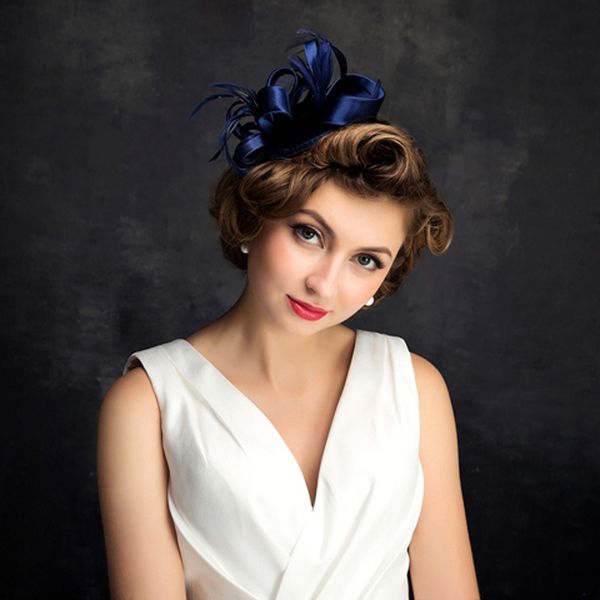 

korean style bridal hat original handmade feather hat wedding p studio wild ornaments blue hair accessories female