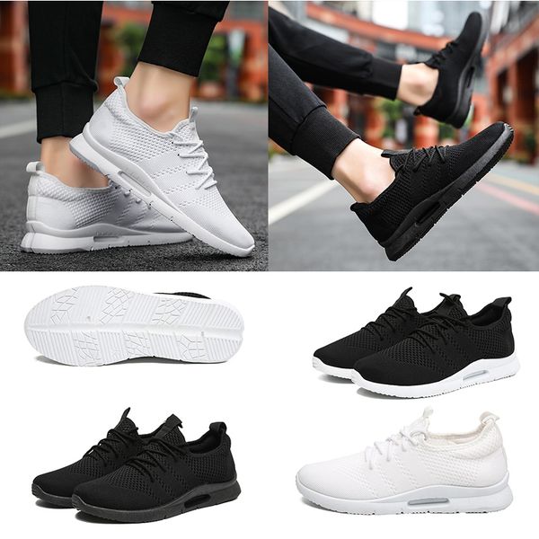 

outdoor walking for women men fashion running shoes elasticity breathable net triple white black trainer sport sneakers 39-45