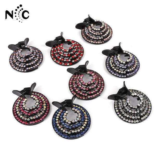 

new 1pc colorful hair clips expanding hairpins for women plastic ponytail holder crystal bud hair claw hairgrip accessories